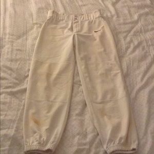 Boys white nike baseball pants